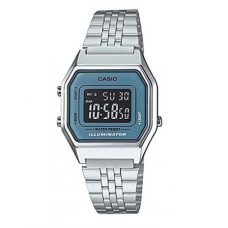 Casio Relógio Digital Vintage LA680WA-2BDF Prata e Azul